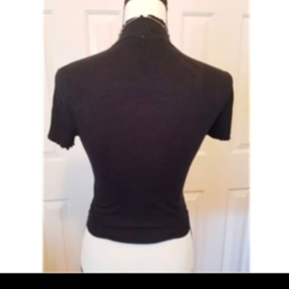 Top for Juniors Black Mock Collar Size P/S From The Garage - Picture 3 of 3